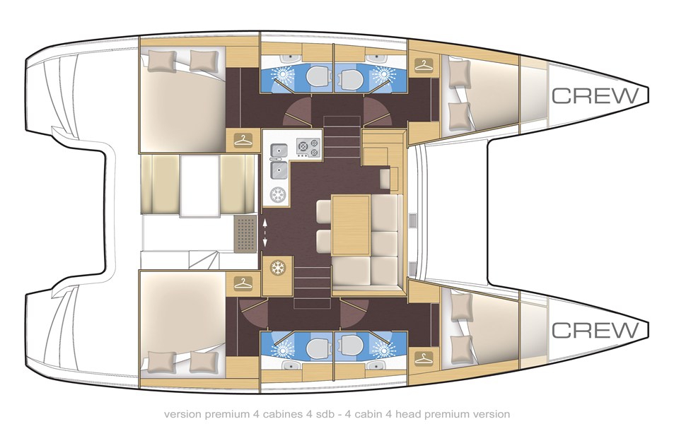 Bareboat Catamaran Lagoon 39 -4 + 2 Cabins