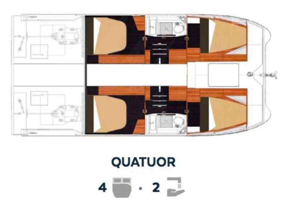 Bareboat Power Catamaran Fountaine Pajot MY 37 Quatuor photo 8